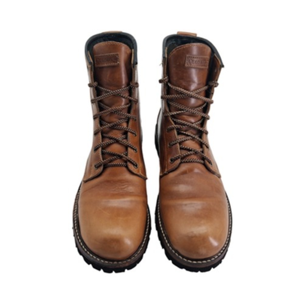 Quoddy Boots Mens Size 11.5 Brown Leather Combat Ankle Vibram Lined Lace Up - Picture 2 of 13